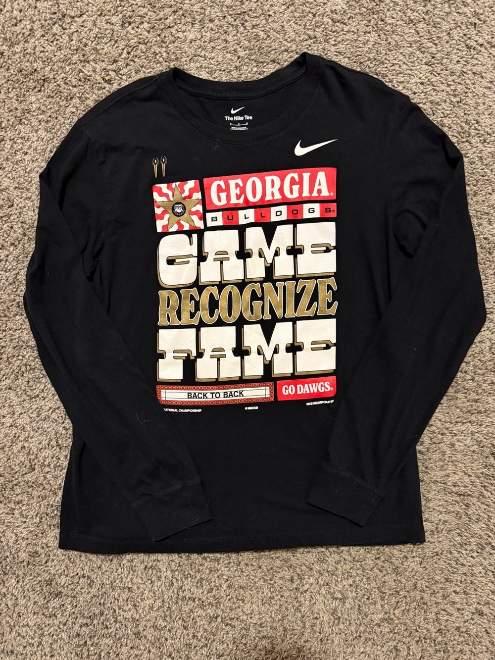 Nike Black Georgia Bulldogs Graphic Long Sleeve